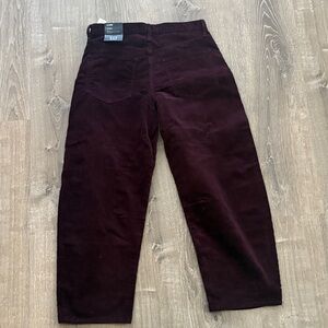 Women’s corduroy Dark wine barrel pants